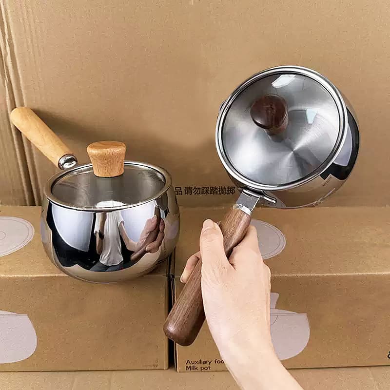 316L Stainless Steel Non-Stick Milk Pot, Noodle Pot, Food-Grade Thickened Baby Food Cooker