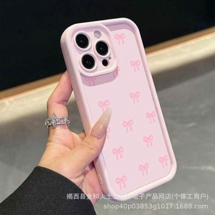Bow Apple 17 Phone Case iPhone 15 Silicone 16 Compatible 14 Pro Max Full Coverage 123 XSM Protective Cover