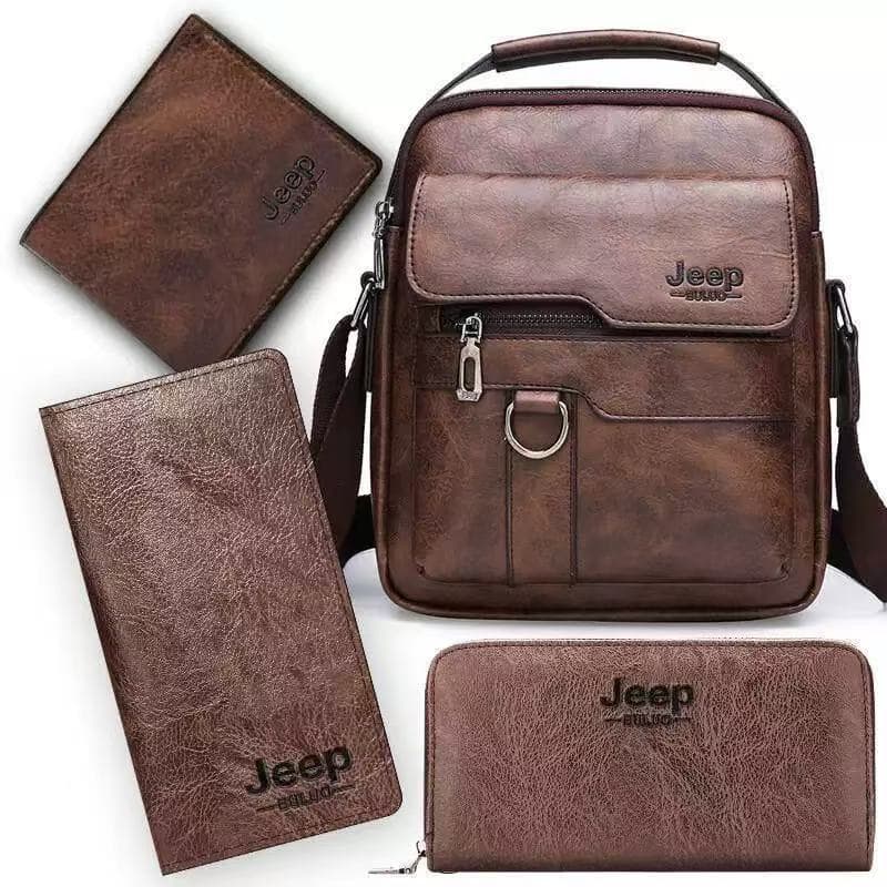 Men's Vertical Crossbody Bag, Retro Handbag, Business Casual Shoulder Bag, Set