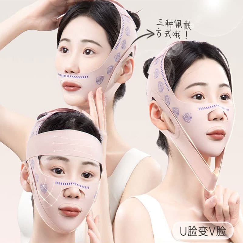 Face-shaping bandage for V-line lifting and firming, quickly improving forehead wrinkles and double chin; sleep mask.