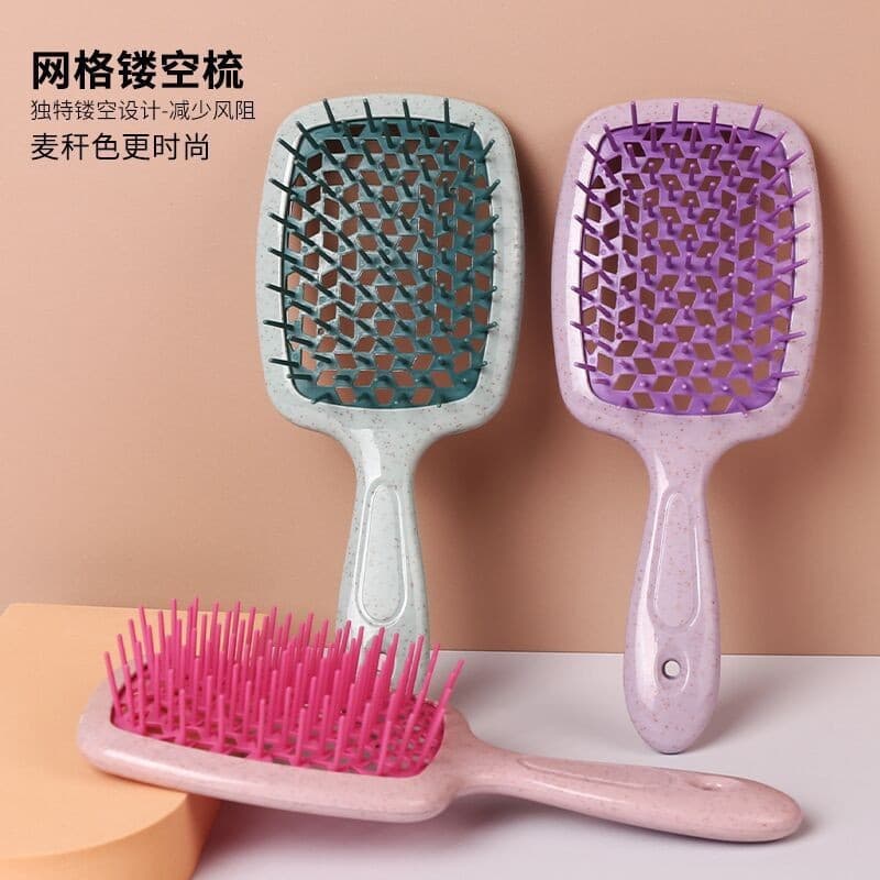 Amazon head massage hollow comb for hair smoothing, wet and dry use, fluffy plastic hair comb, mesh comb
