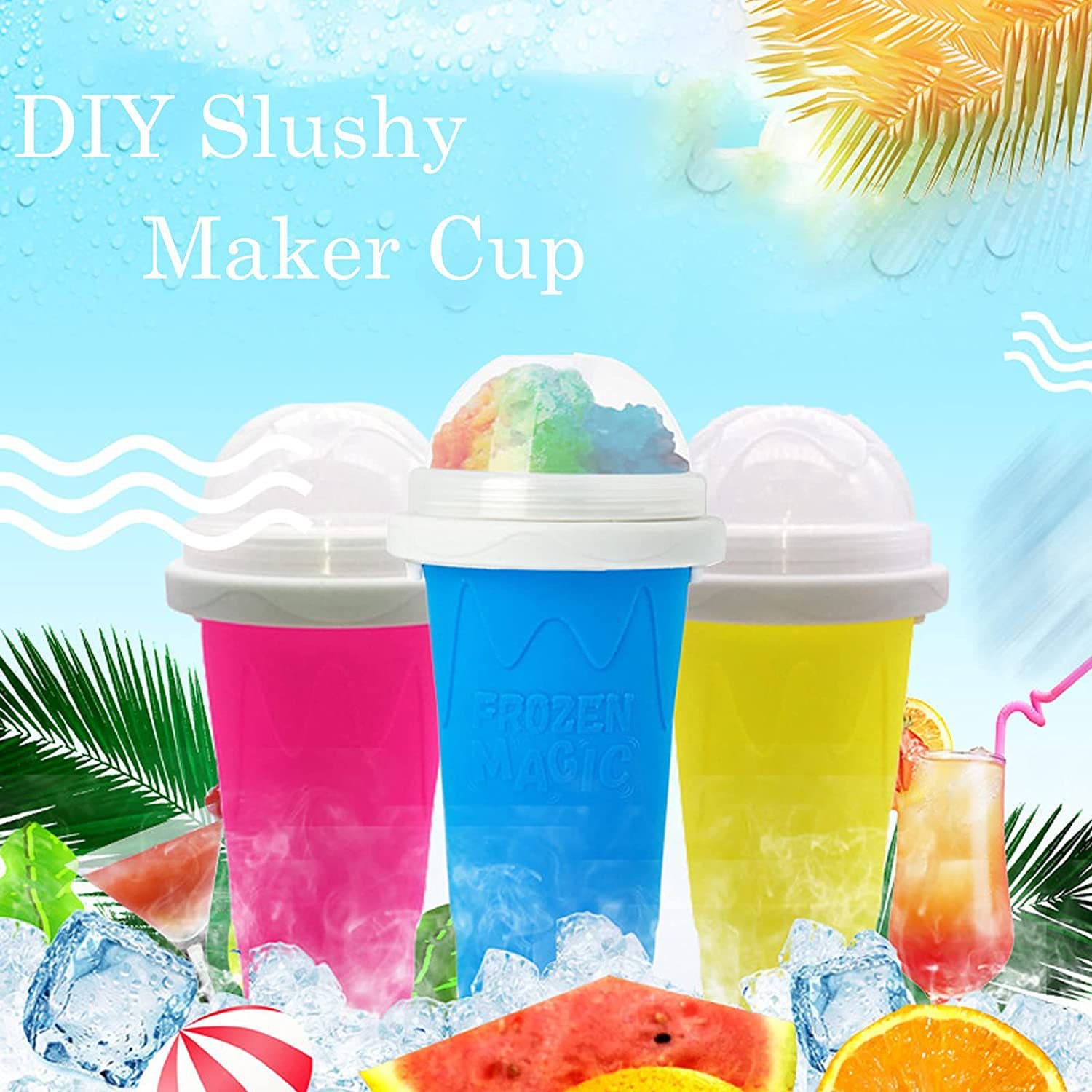 Factory Stock Trending Cross-Border DIY Smoothie Cup Squeeze-to-Freeze Cup Shake Squeeze Cup Viral Slushie Cup