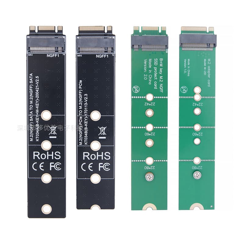 M.2 NGFF/NVME PCIe Protocol SSD Adapter Board Expansion Card Test Protection Gold Finger