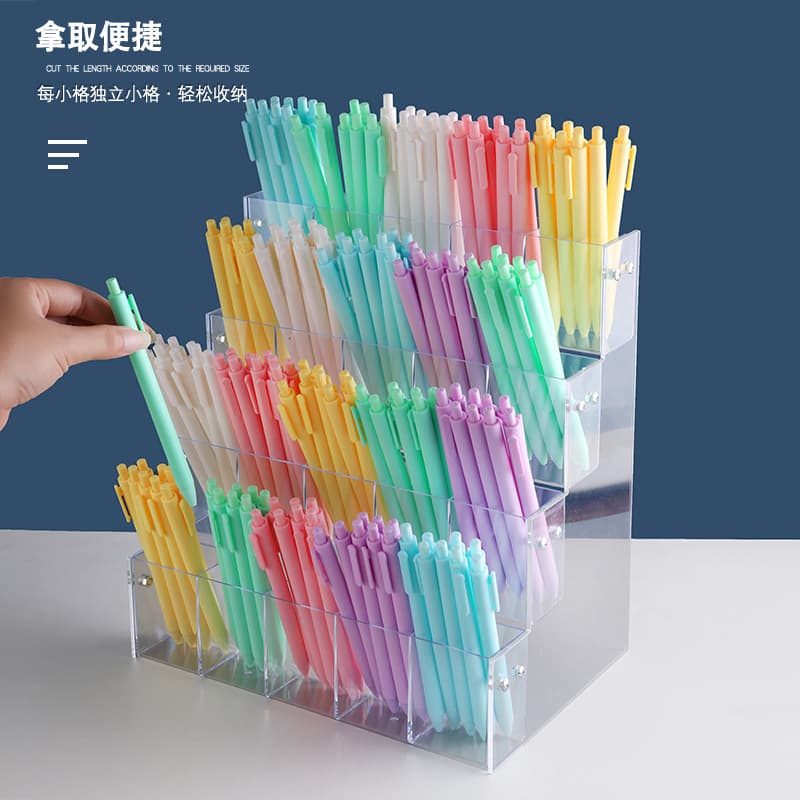 Mark Pen Holder Storage Stationery Store Display Shelf Transparent Box Holder Acrylic Manicure Desktop Ball Ball Press Pen