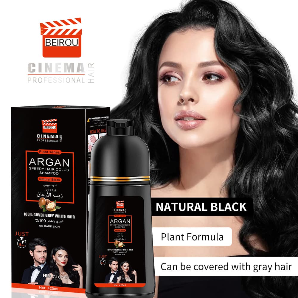 Cross-border Black Hair Dye Color Hair Dye Water-Based Black Hair Dye Source Factory Drop Shipping