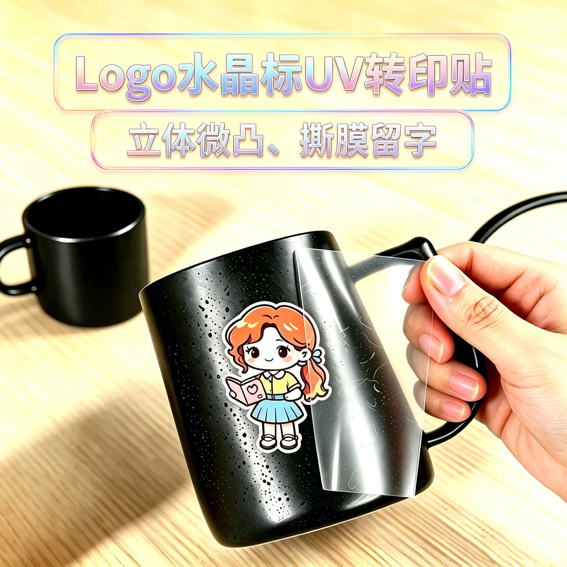 LOGO sticker crystal label custom label uv transfer sticker trademark gift label self-adhesive waterproof custom-made