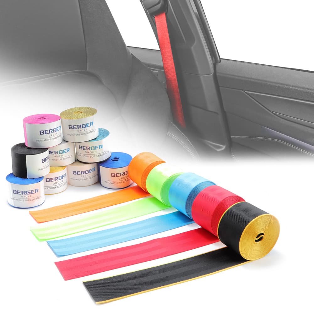 Berger car seat belts, 4.8cm wide, high-quality colored modified seat belts.