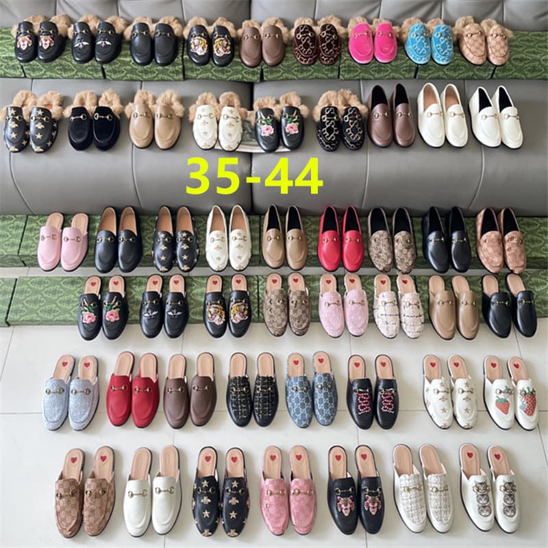 G Family Export Wool Slippers for Women, Flat Mule Shoes, Closed-Toe Half Slippers, G Family Horsebit Loafers for Women