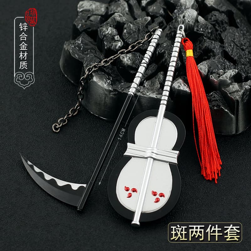 Naruto Anime Merchandise Uchiha Madara Gunbai Scythe Weapon Model Ninja Tool Full Metal Craft Ornament