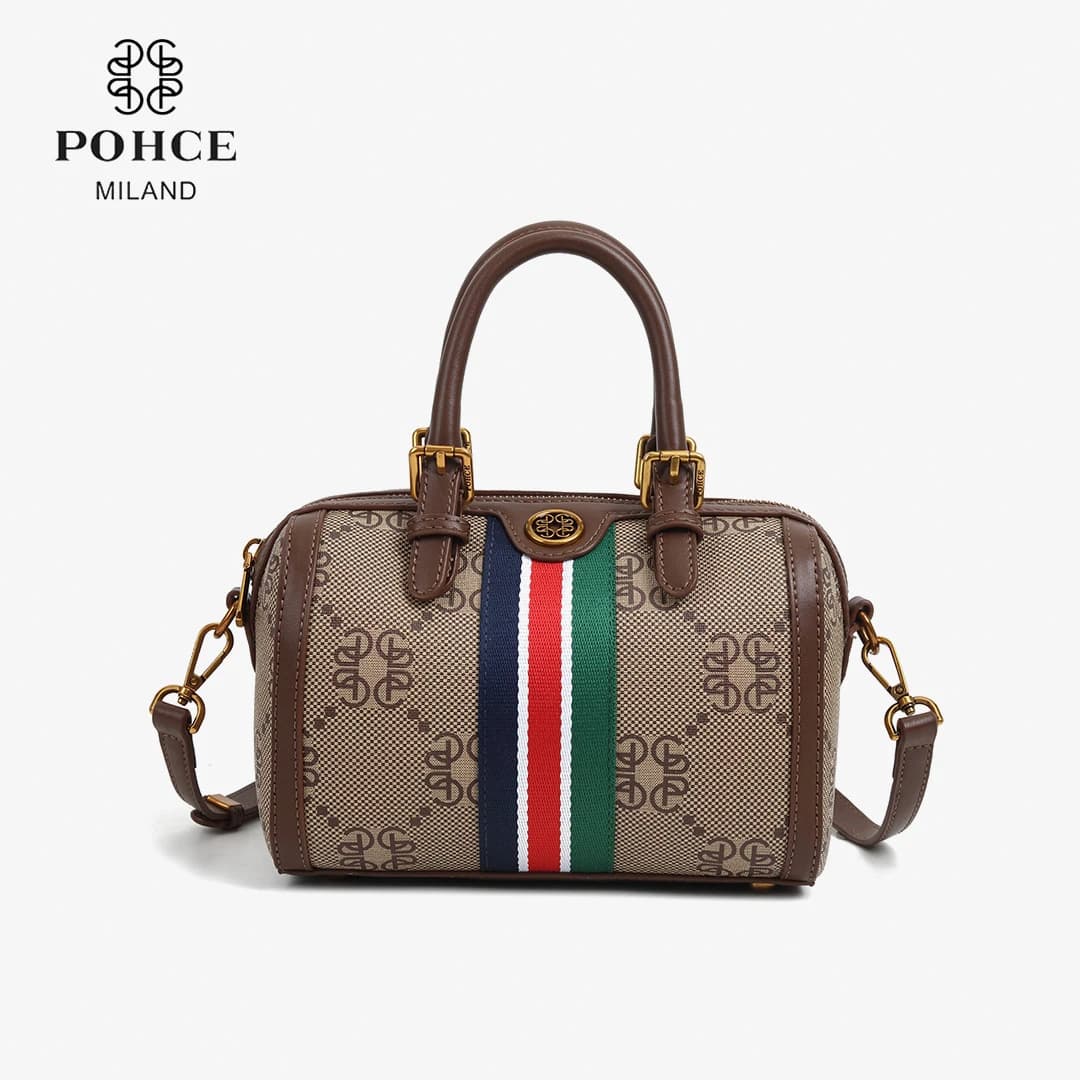 POHCE Women's Bag Retro Handbag 2026 New Boston Pillow Bag Fashion Versatile Shoulder Crossbody Bag