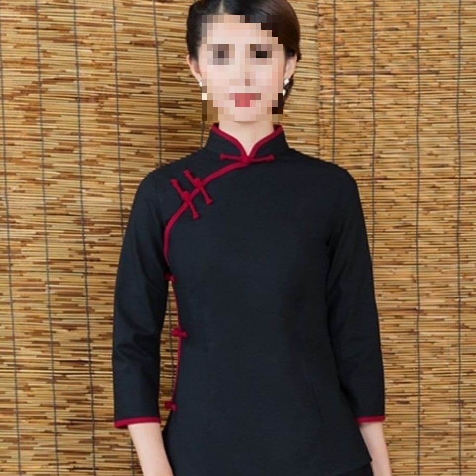 New Spring/Summer Dress Retro Ethnic Style Long Sleeve Tang Suit Women's Cheongsam Chinese Hanfu Tea Dress Top