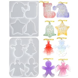 Hanging Ornament Elderly Cross-Border Christmas Snowman Pendant Crystal Epoxy Resin DIY Series Silicone Mold