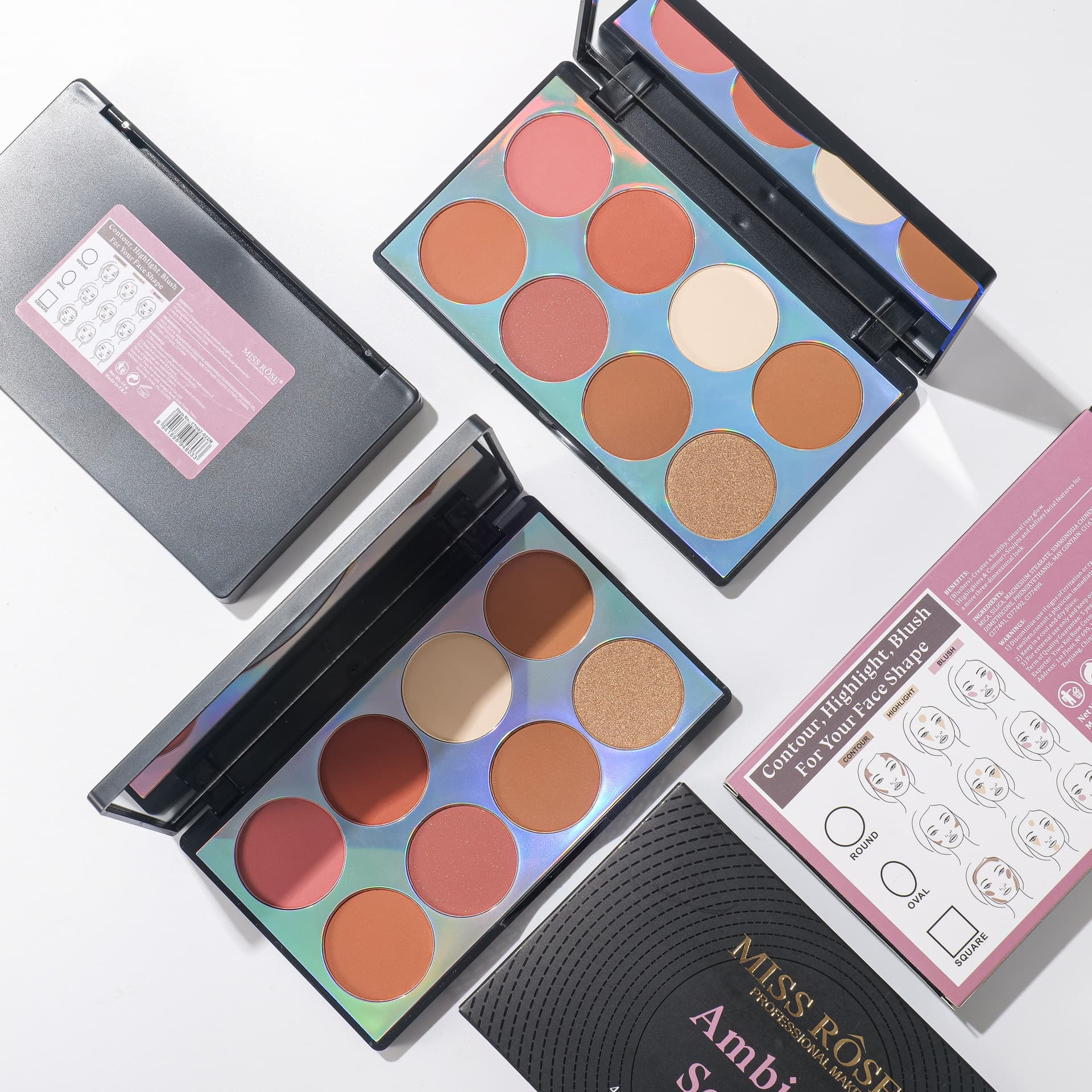 Amazon's new makeup matte blush repair all-in-one palette facial brightening high-gloss fine shimmer blush palette wholesale