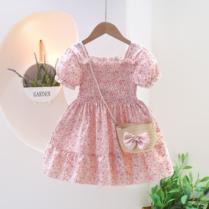 Girls Summer Dress 2024 New Children Floral Dress Baby Princess Dress Little Girl Summer Dress Wholesale