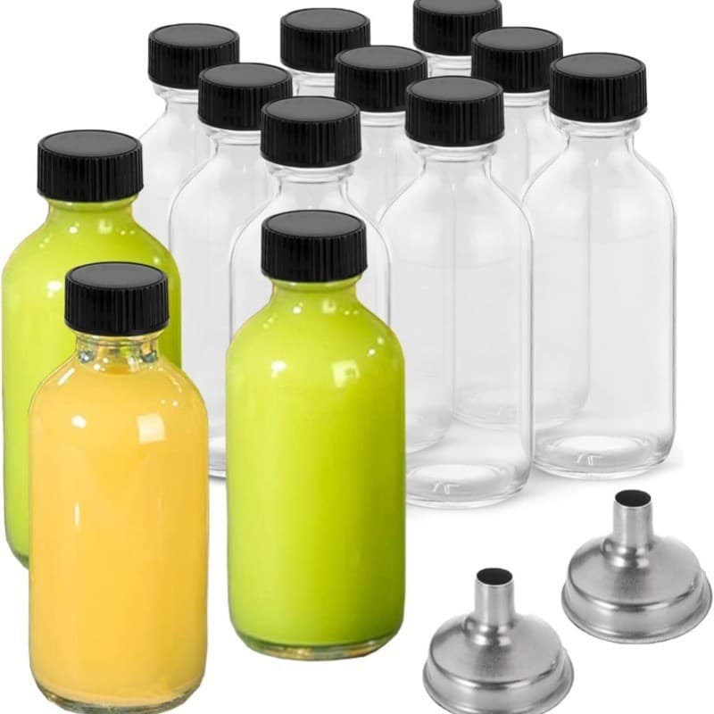 Cross-Border Clear Glass Bottles 60ml Boston Juice Bottles Sample Bottles 2oz Juice Wine Glass Portioning Bottles Wholesale