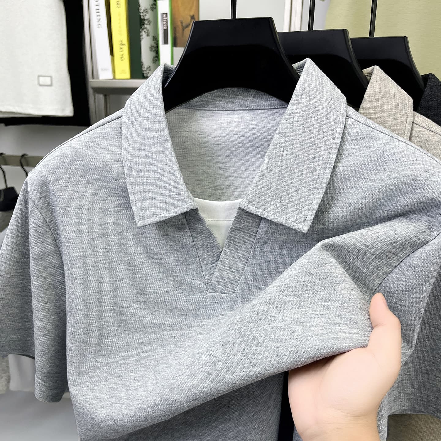 [Physical Discount] 2026 Summer New Polo Shirt Men Cotton Short Sleeve Lapel Top Men's T-Shirt Fake Two-Piece