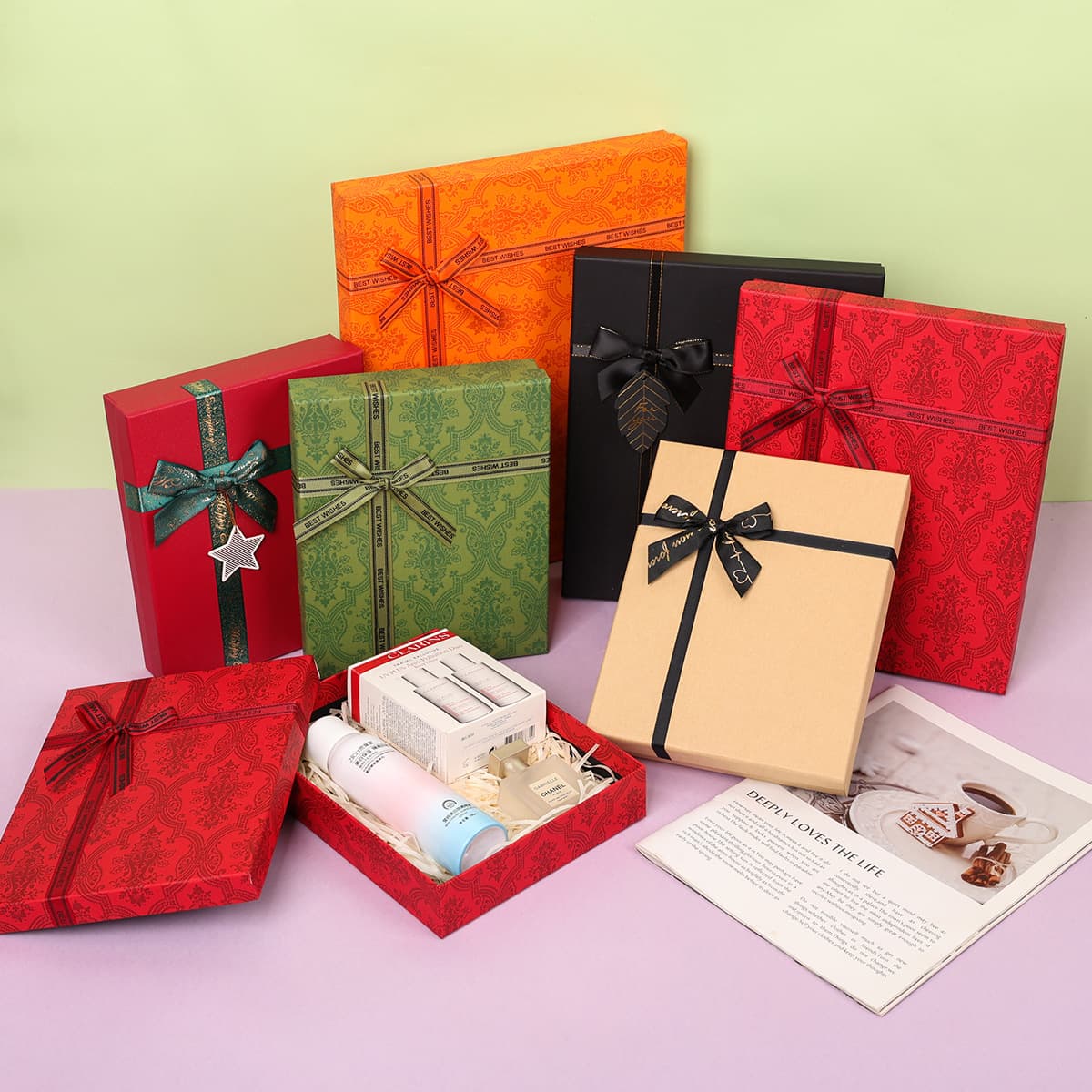 Creative book box, bow gift box, scarf gift box, woodcut picture frame, cosmetic packaging box, authorized brand box