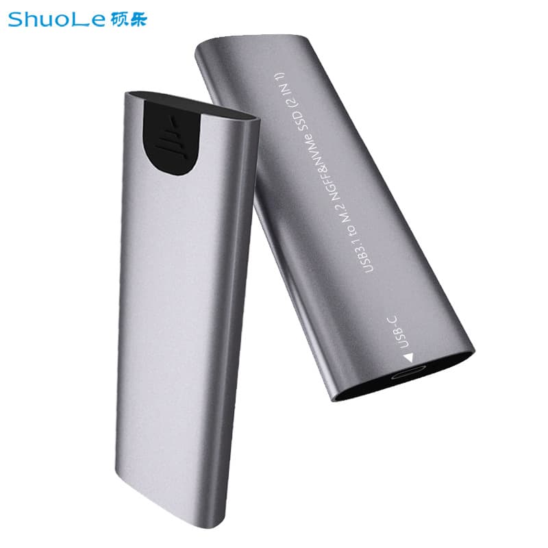 M.2 Enclosure USB 3.1 Type-C Supports NGFF/NVMe Dual Protocol Metal External Mobile Hard Drive Enclosure
