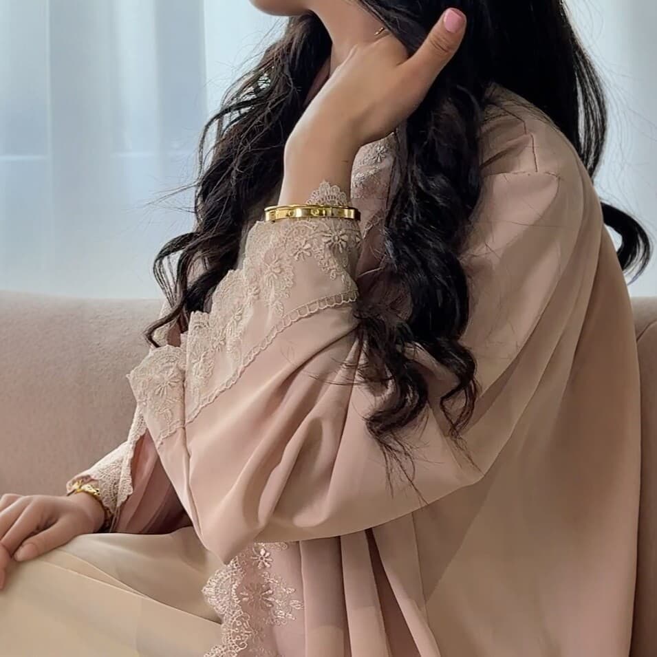 2026 New Hot-Selling Pink Lace Cardigan Women's Long Robe for Export Women's Outerwear