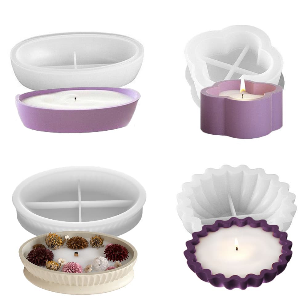 Flower Cylinder Boat Candle Cup Silicone Mold, Resin DIY Origami Lace Plaster Flower Pot Storage Bowl Wholesale