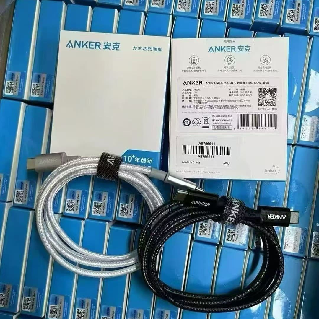 Anker Dual Type-C Data Cable 100W Fast Charging Cable C to C for Phone and Laptop, Car