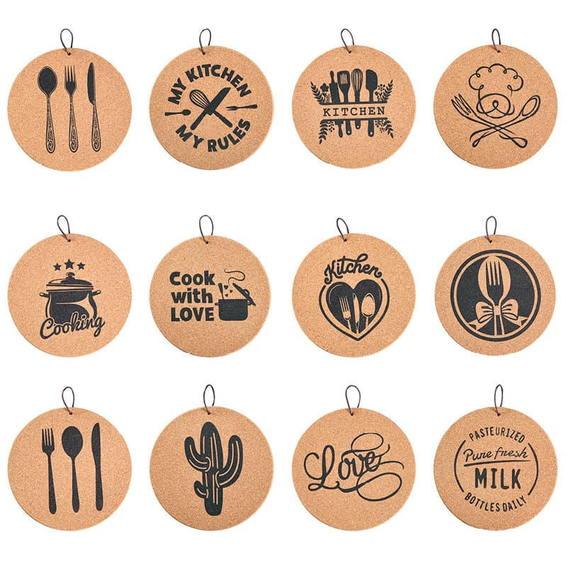 In Stock Cork Coasters Heat Insulation Mats for Table Dining Placemats Pot Holder Trivet Bowl Mat Soft Cork Cup Coasters Dish Pad for Home Use
