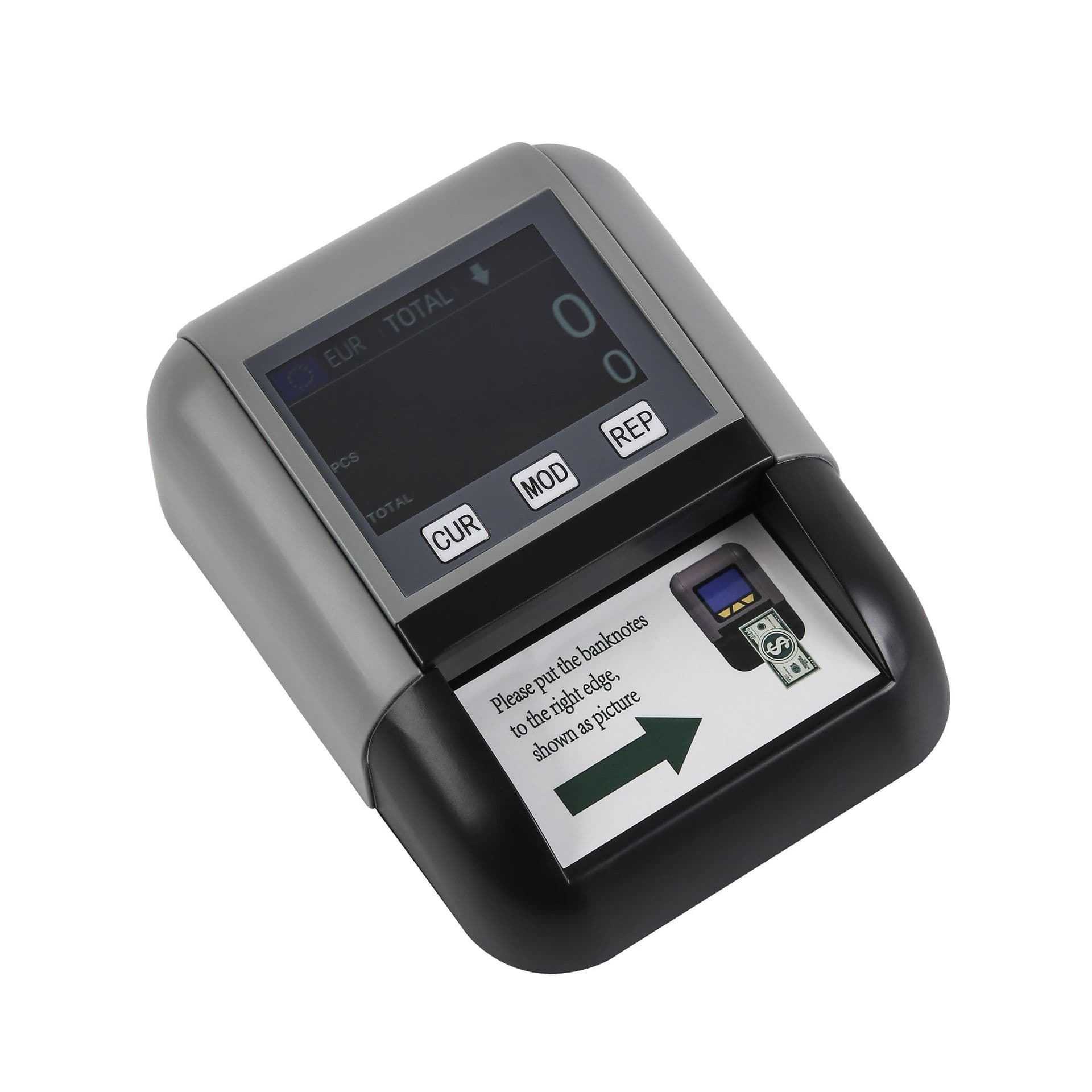 Usd/Euro Multi-Currency Counterfeit Money Detector, Portable and Compact, Can Be Powered by Lithium Battery, for Detecting Genuine and Counterfeit Currency