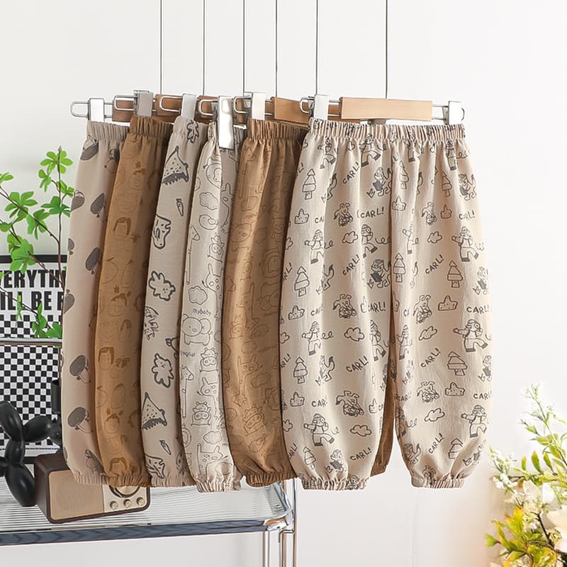 2025 Summer New Style Korean Style Mosquito Repellent Pants for Boys and Girls, Casual Nine-Point Breathable Sports Pants