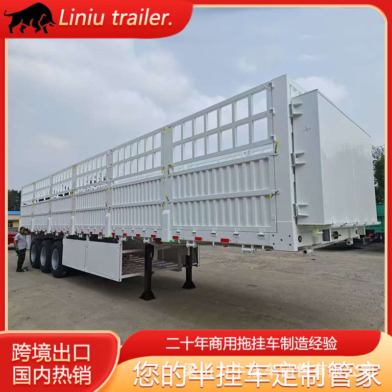 Sale of Cargo Material Transport Semi-Trailer, Double-Door High-Side Transport Vehicle, Cargo Side-Tipping Dump Semi-Trailer