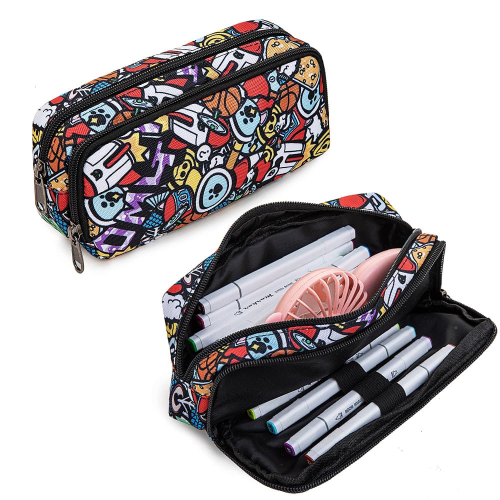 Cross-border new student large-capacity stationery box, simple and fashionable stationery bag for men and women, primary and secondary school light portable pencil case