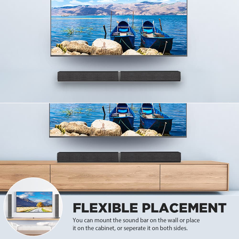 2022 New 3D Soundbar Detachable TV Speaker Wireless Home Theater Bluetooth