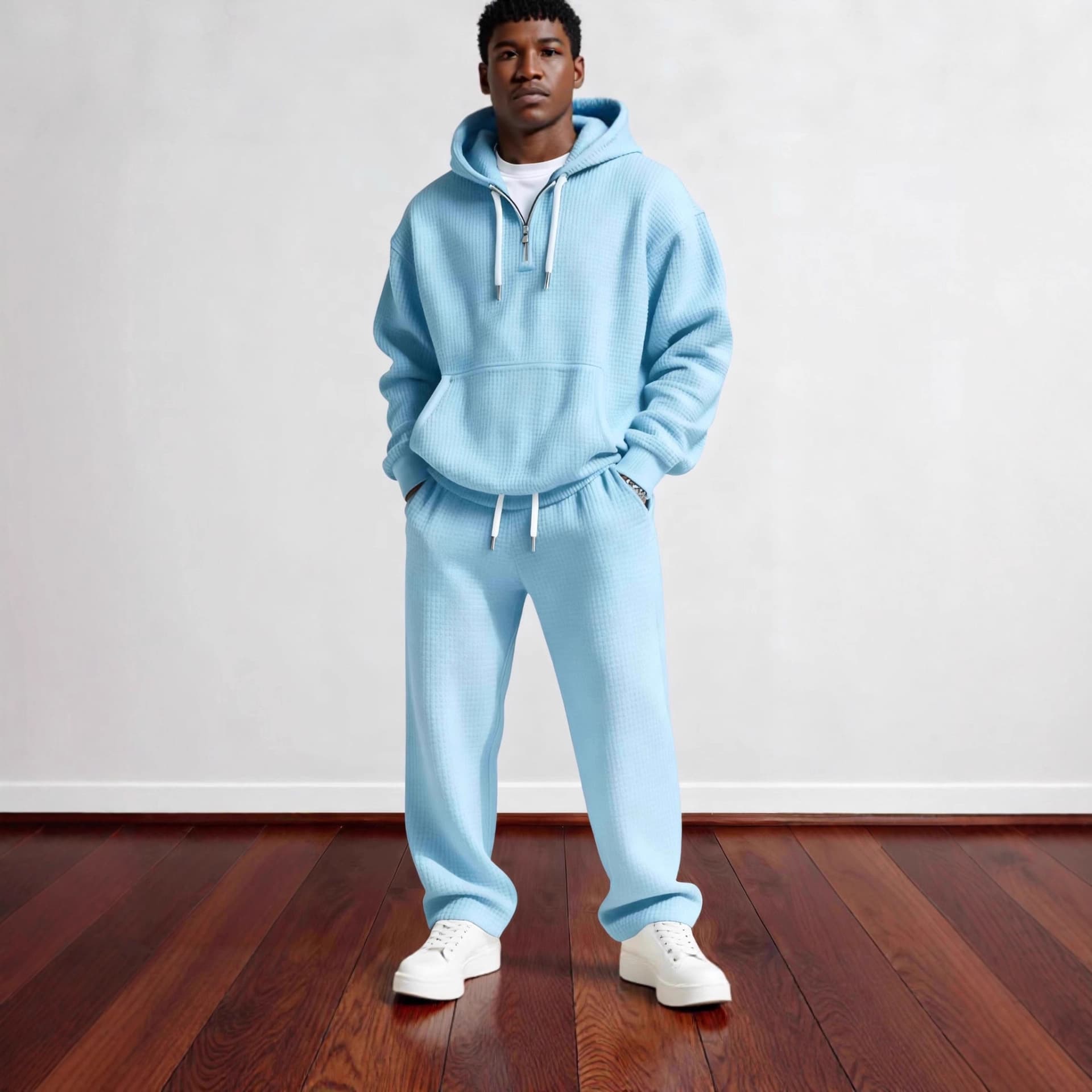 Cross-border Amazon Autumn/Winter New Men's Set Casual Loose Men's Sports American Style Hoodie Sweatshirt and Sweatpants