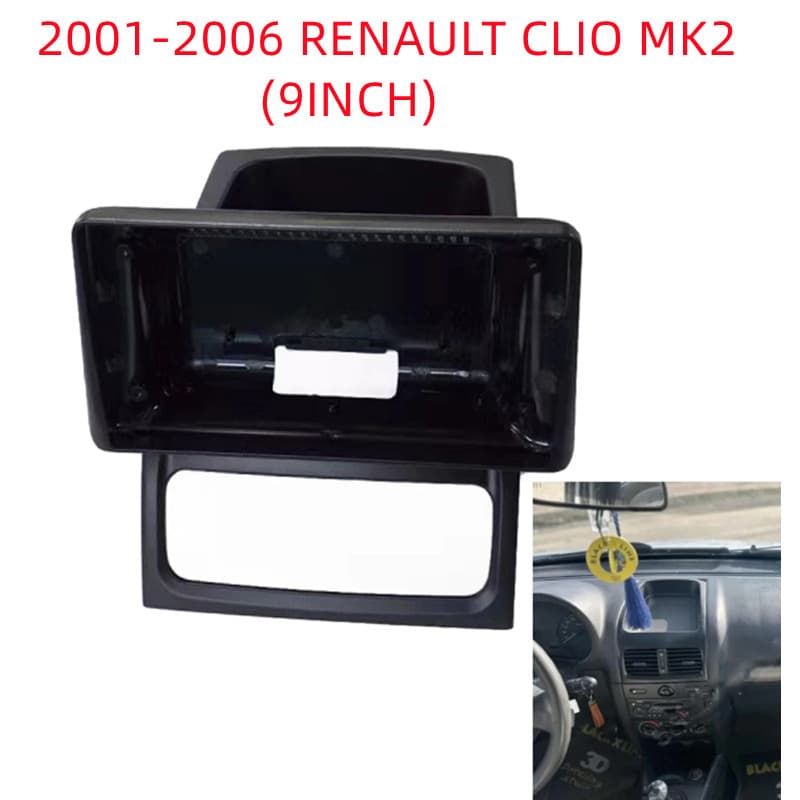 Navigation bezel for 2001-2006 Renault Clio MK2 Android car stereo dashboard panel frame