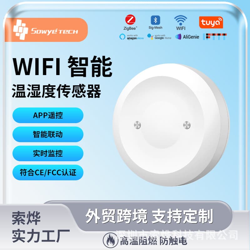 Smart home Wi-Fi leak detector, controlled by a graffiti app, security alarm, wireless water immersion sensor