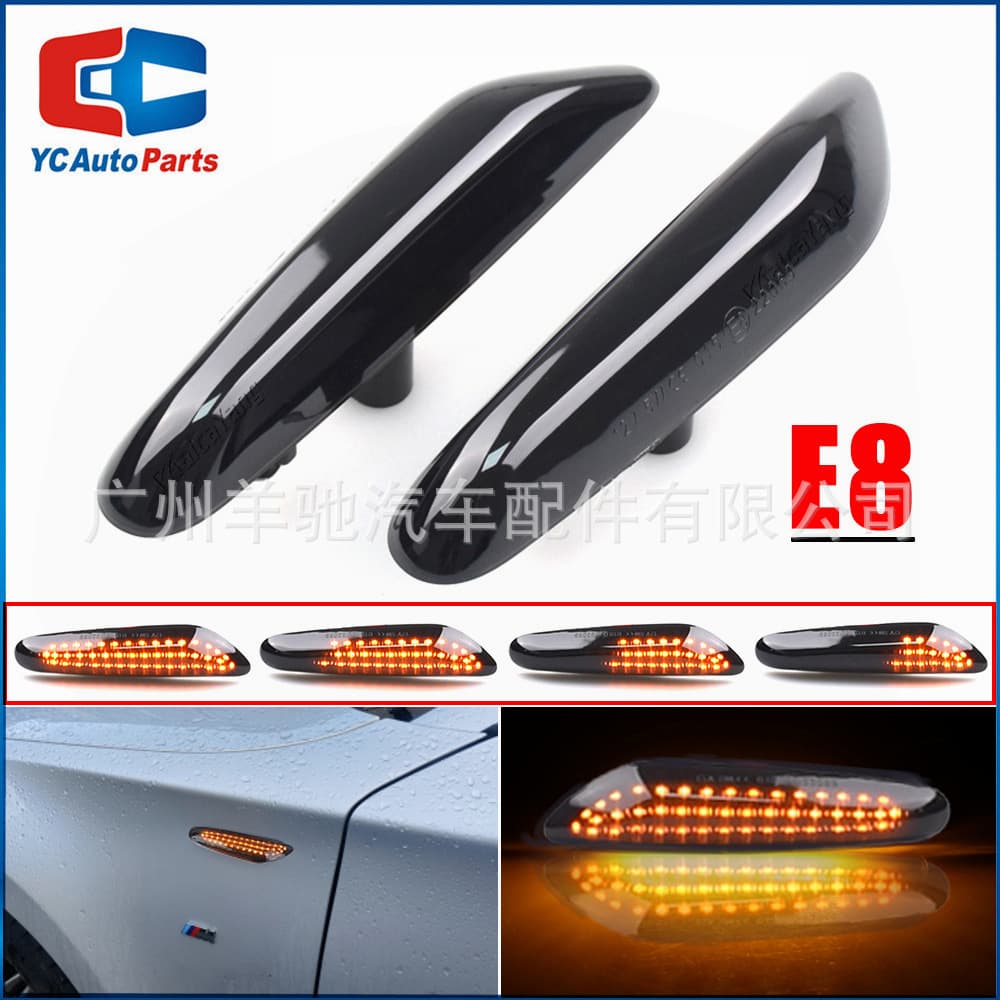 Sequential LED Side Turn Signal Light Fender Lamp for BMW E46 E90 E60 E88 X1 X3
