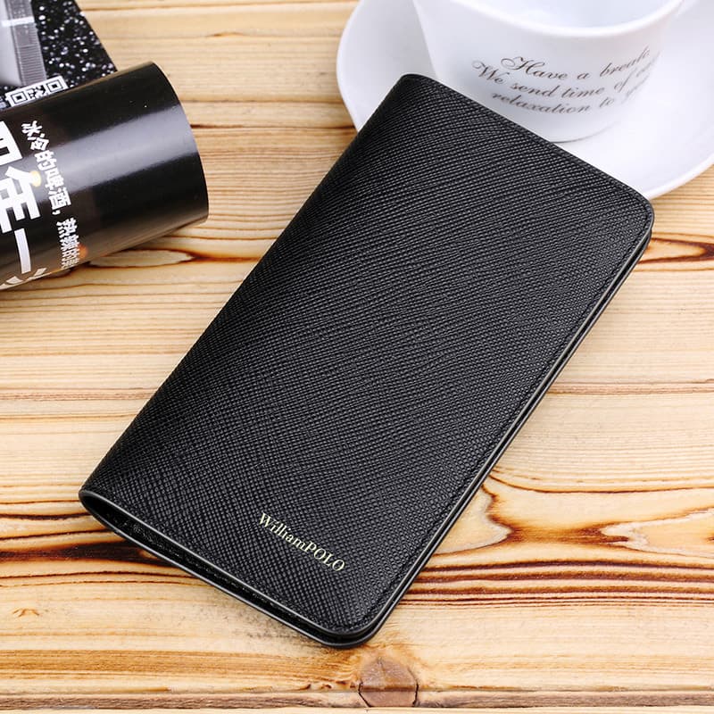 Authentic Cowhide Long Wallet Card Holder Coin Purse Multi-Slot Minimalist Mini Card Holder Urban Simplicity Daily Match