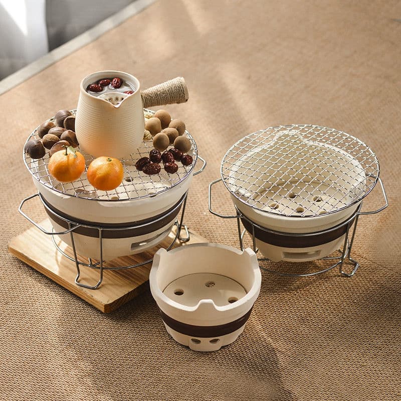Tea stove, earthenware charcoal stove, outdoor stove, Japanese barbecue grill, home barbecue rack, charcoal grill, new style charcoal grill.