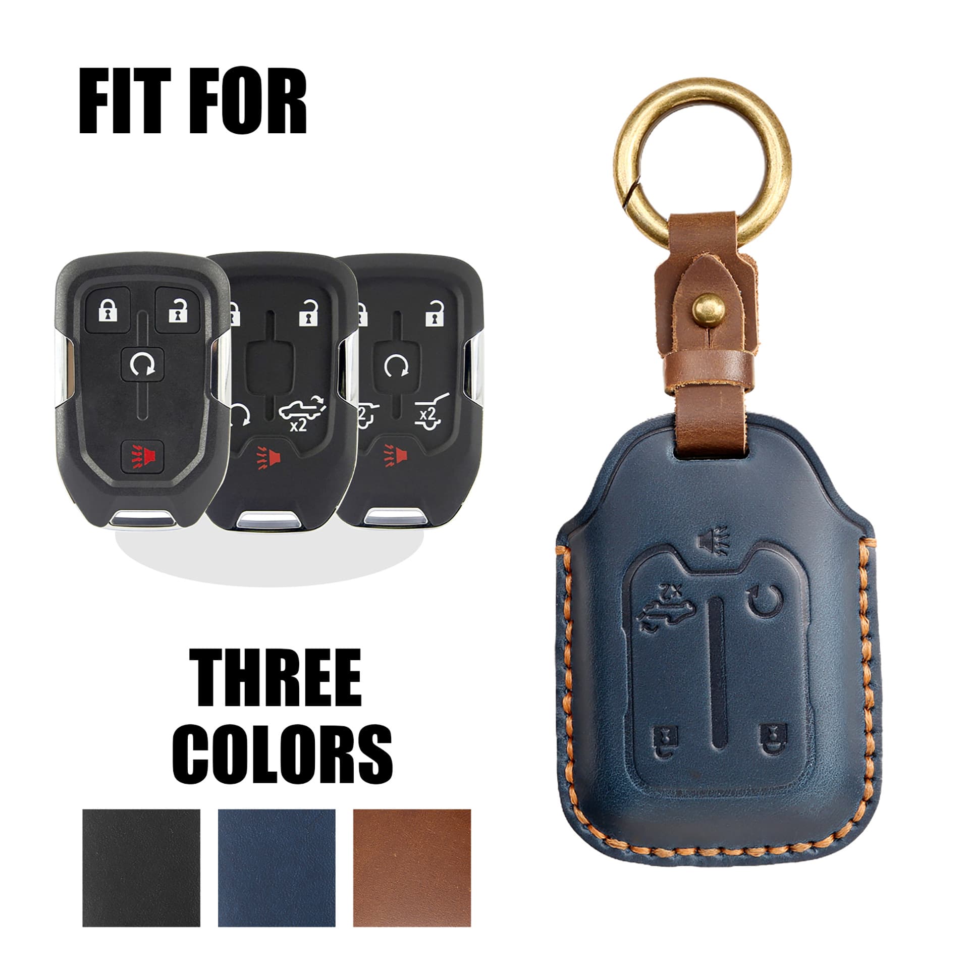 Retro key cover suitable for cross-border car general GMC pickup truck retro handmade leather protective cover