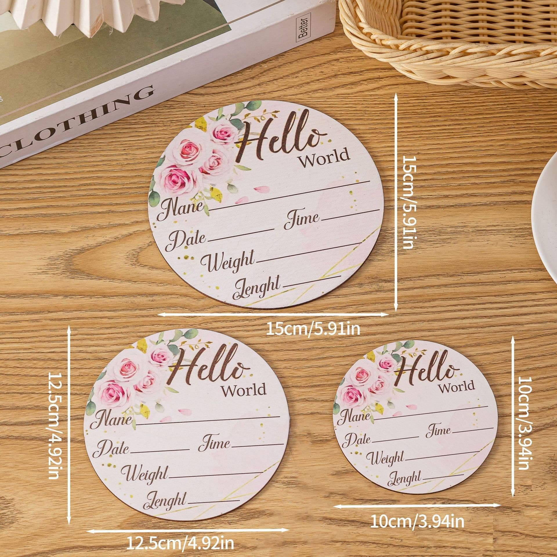 Cross-border New Arrival Hello World Birth Announcement Baby Name Welcome Sign Record Baby's Birth Date