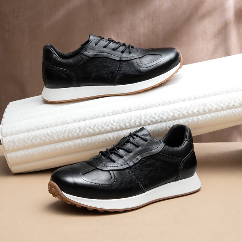 British High-End Horsehide Running Shoes Sports Shoes Men's Casual Shoes Genuine Leather Vintage Distressed Men's Shoes Fashion Agassi Shoes Trendy