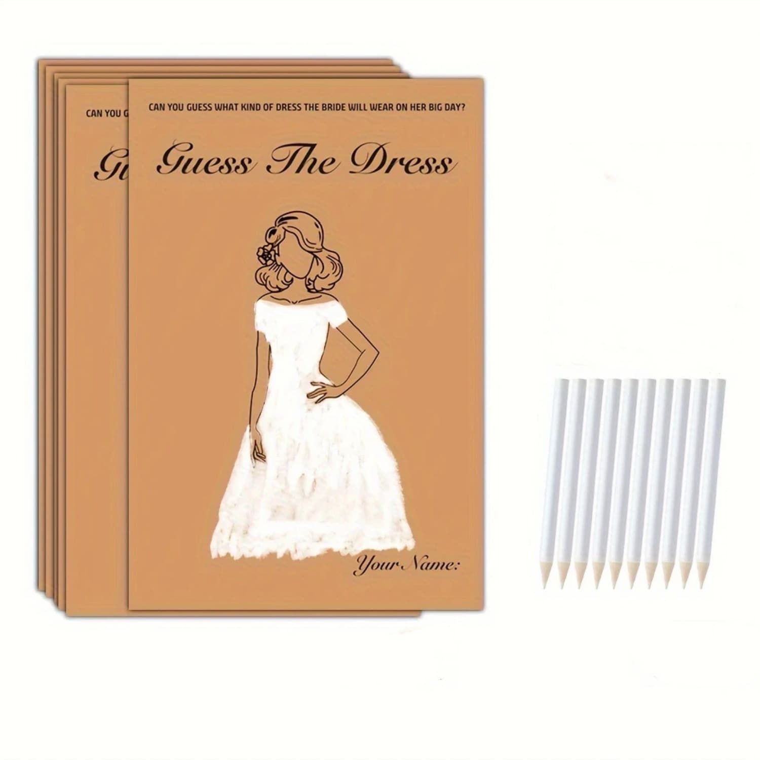 Foreign Trade Creative Bridal Shower Game Wedding Party Hand-painted Bridal Wedding Dress Game Card Wedding Advice Card