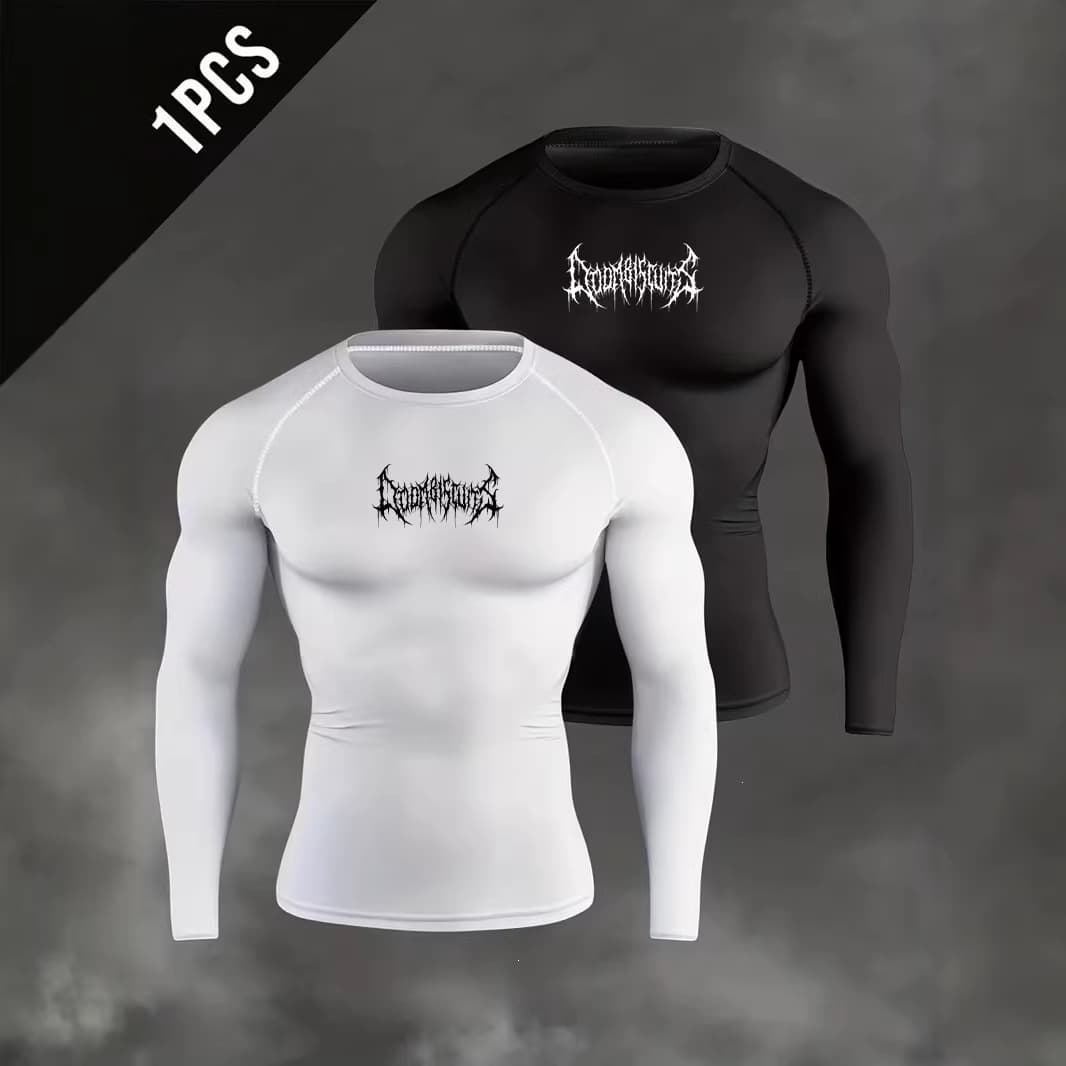 Men's Cross-Border Performance Slim Fit Sports Jersey Tight High-Stretch Long-Sleeve T-Shirt Men's Four-Season Sports Long Sleeve