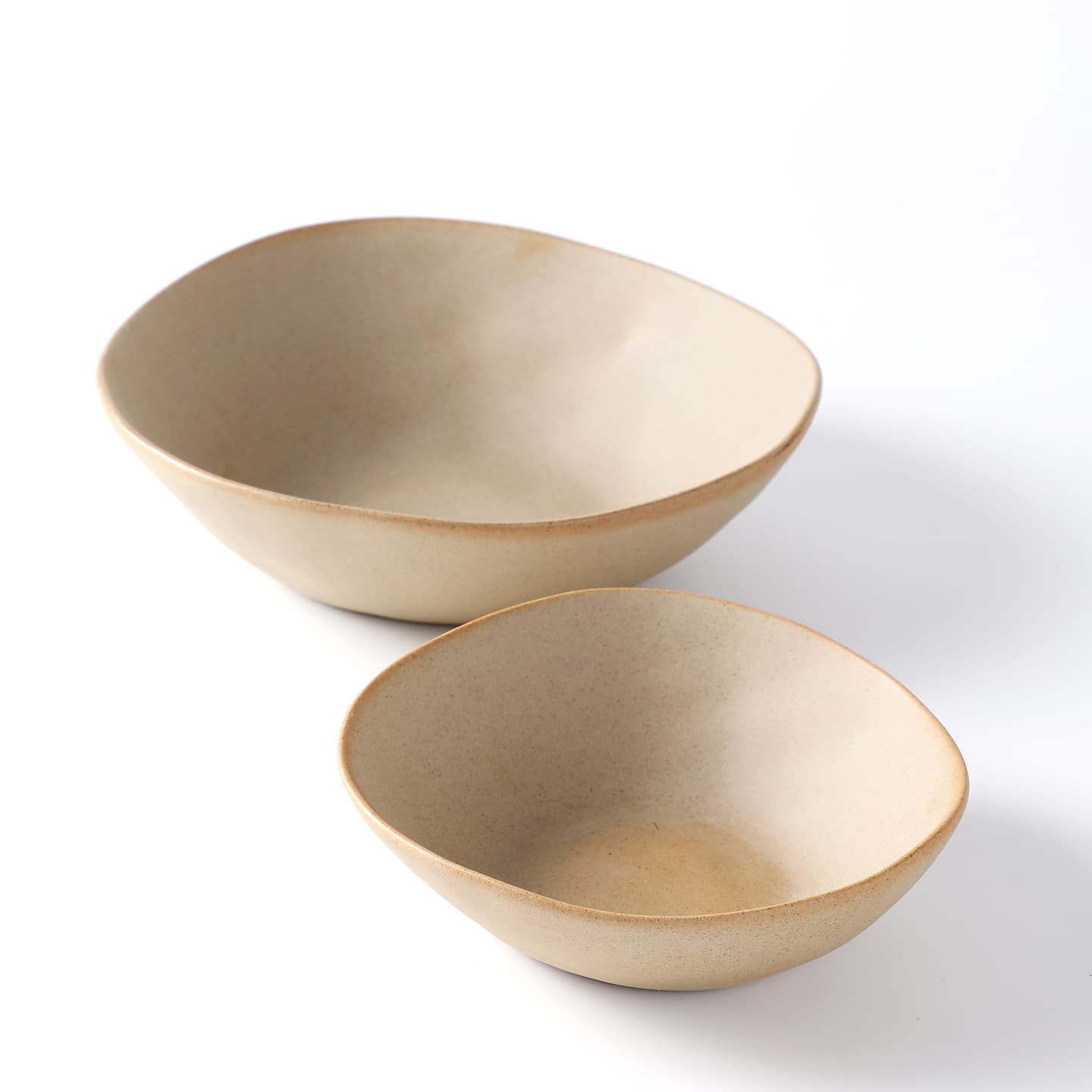 Hotel Japanese-Style Coarse Pottery Irregular Bowl Cold Dish Bowl Salad Bowl Soup Bowl Unique Restaurant Niche Ceramic Plate Tableware