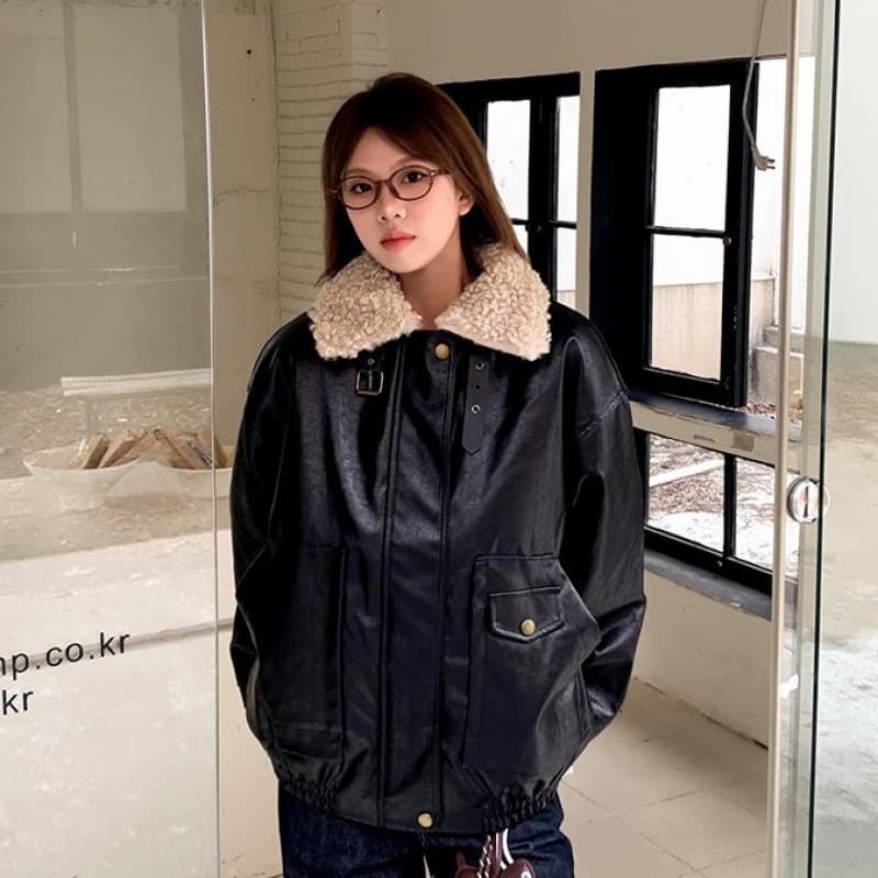 2025 American Retro Style Padded Thick Leather Jacket, Unisex, Cool Couple Style, Lambswool Patchwork Leather Cotton-padded Jacket