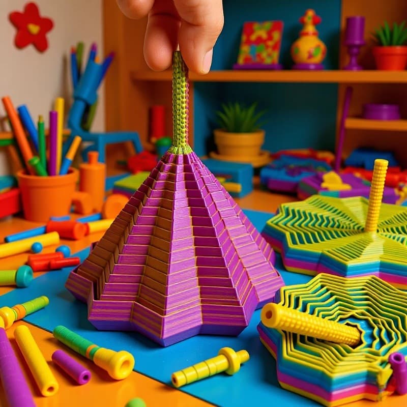 3D Printed Carrot Tower Handle Fidget Desk Toy Polygonal Model Wholesale