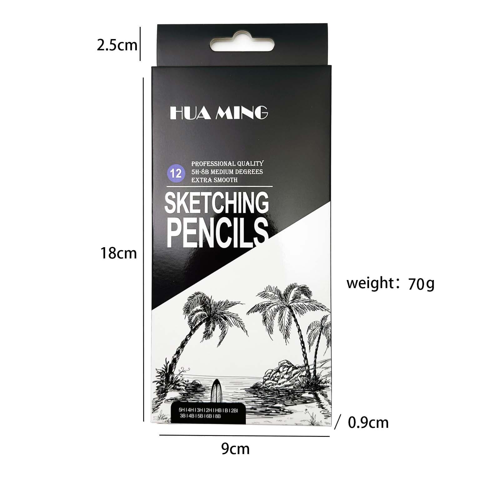 Sketch Pencil Set 5H-8B Hexagonal Drawing Pencils for Still Life and Sketching, 12 Pieces Set