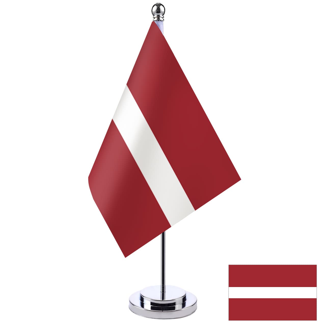 Latvia Desktop Single Flagpole Small Tabletop Flag Stand Polyester Material Iron Pole General Purpose Flags Desktop Display