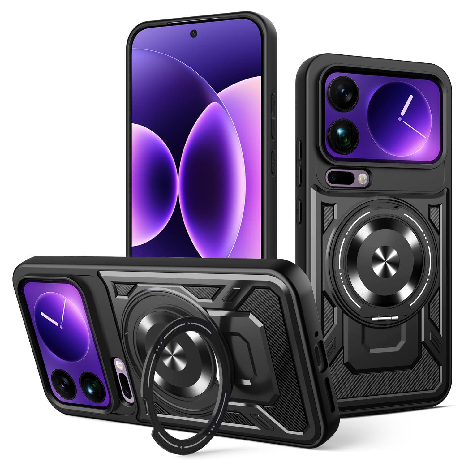 Magnetic Phone Case with Stand for Xiaomi 17 Pro Max, Shockproof Protective Cover for Xiaomi 15T Pro, Xiaomi 15