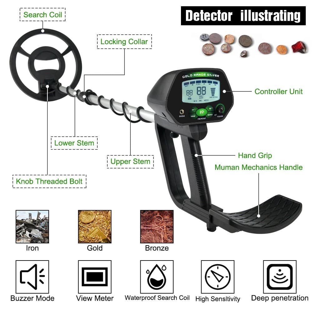 Underground metal detector MD4090 gold detector silver copper treasure hunter high sensitivity gold detector positioning