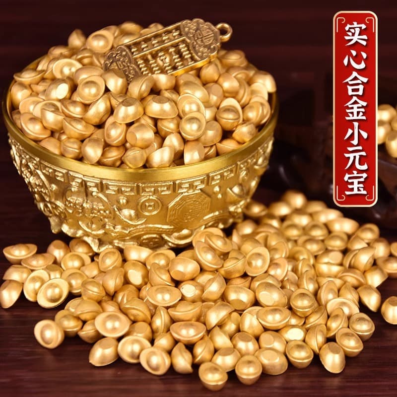 Solid sand gold ingot decoration accessories to attract wealth mini imitation gold small ingot ornaments gold bean cornucopia